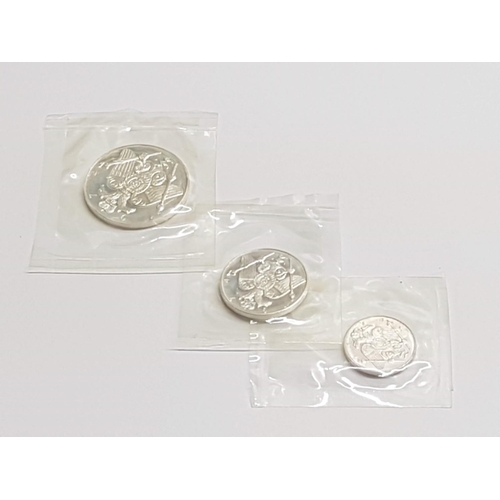 366 - Complete Set of 3 x Cyprus Silver Coins (1974); 3 Pounds, 6 Pounds and 12 Pounds, Commemorating Arch... 