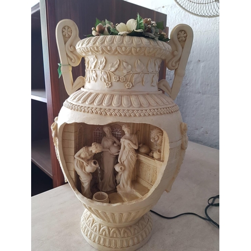 528 - Fountain in Shape of Greek Style Urn with Black Light (H:58cm) *Working when Lotted*