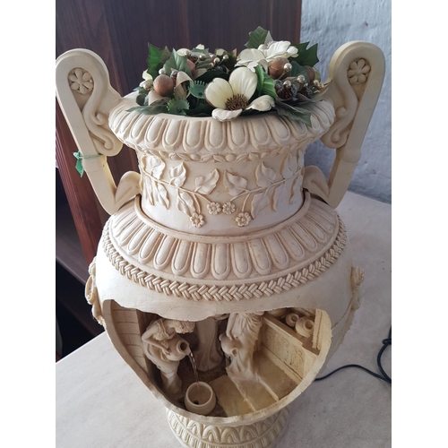 528 - Fountain in Shape of Greek Style Urn with Black Light (H:58cm) *Working when Lotted*