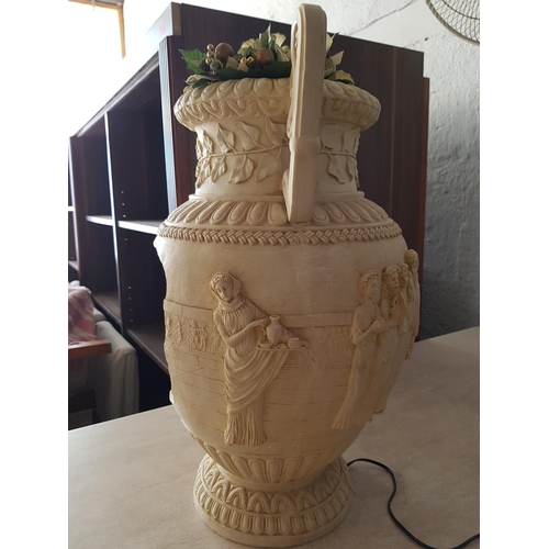 528 - Fountain in Shape of Greek Style Urn with Black Light (H:58cm) *Working when Lotted*