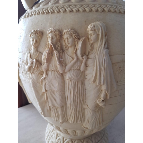 528 - Fountain in Shape of Greek Style Urn with Black Light (H:58cm) *Working when Lotted*