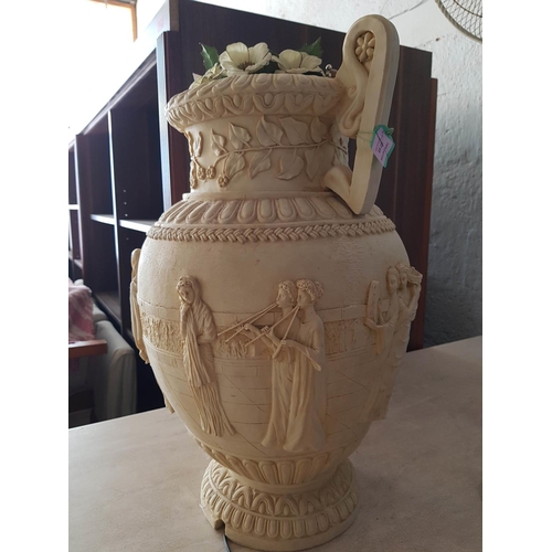 528 - Fountain in Shape of Greek Style Urn with Black Light (H:58cm) *Working when Lotted*