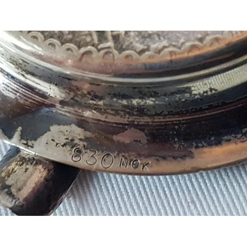 191 - 2 x Small Silver (.830) Ashtrays with Greek Pattern (Ø8cm each) Total Weight Approx 70gr (Together)