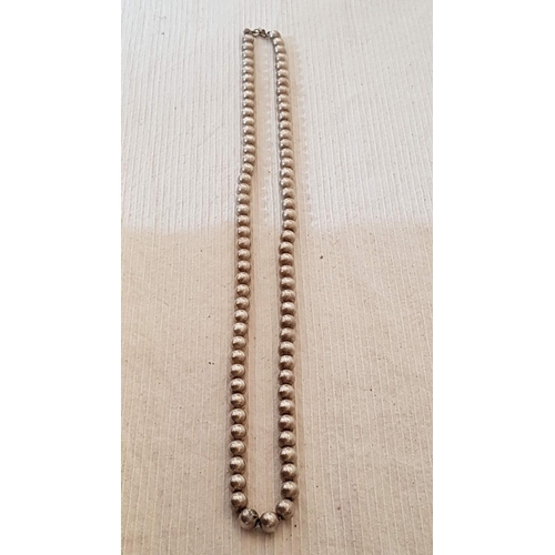 331 - Sterling Silver Bead Necklace, Total Weight Approx. 70g.

* Tested with XRF Metal Analyzer and Silve... 