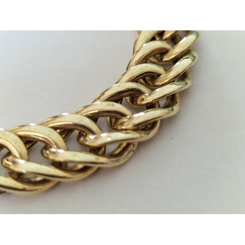 99D - 14ct Gold (.585) Double Link Bracelet, (Approx. 20.2g)