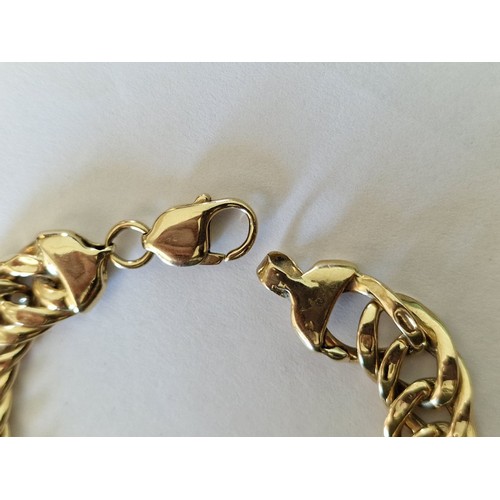 99D - 14ct Gold (.585) Double Link Bracelet, (Approx. 20.2g)