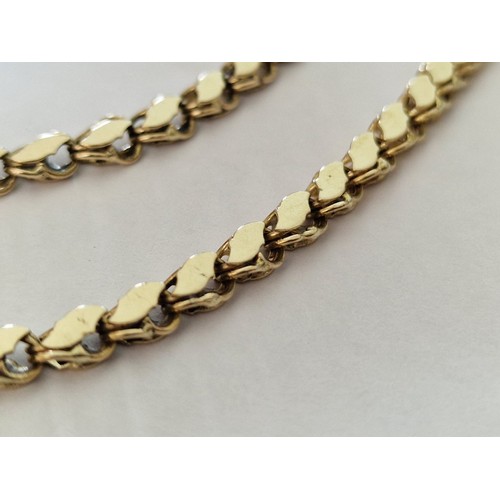 99E - 14ct Gold (.585) Necklace (Approx. 24g), Together with Matching Bracelet, (Approx. 7.7g), (2)