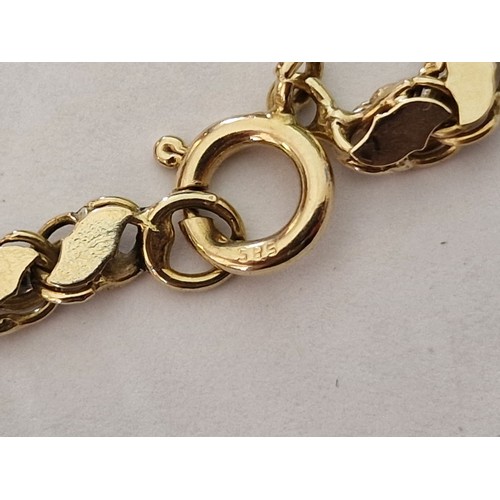 99E - 14ct Gold (.585) Necklace (Approx. 24g), Together with Matching Bracelet, (Approx. 7.7g), (2)