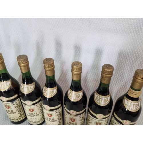 196 - 6 x Bottles of Keo '8 Year', 'Extra' Brandy, Circa 1970's  (6)