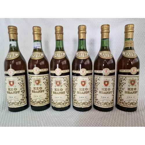 197 - 6 x Bottles of Keo '8 Year', 'Extra' Brandy, Circa 1970's  (6)