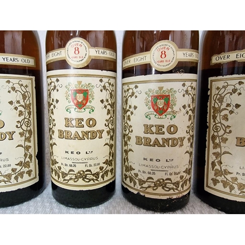 197 - 6 x Bottles of Keo '8 Year', 'Extra' Brandy, Circa 1970's  (6)