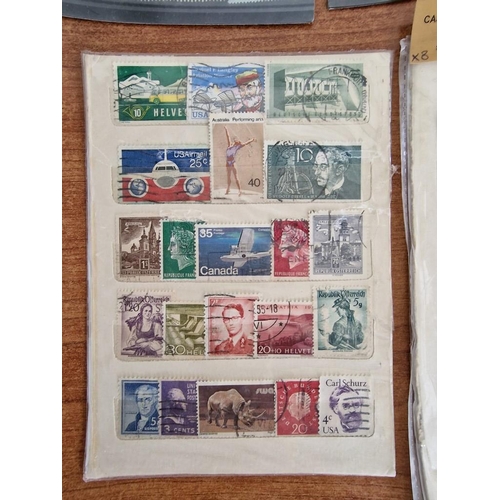 208 - Collection of Assorted World Stamps, on 8 x Stock Cards