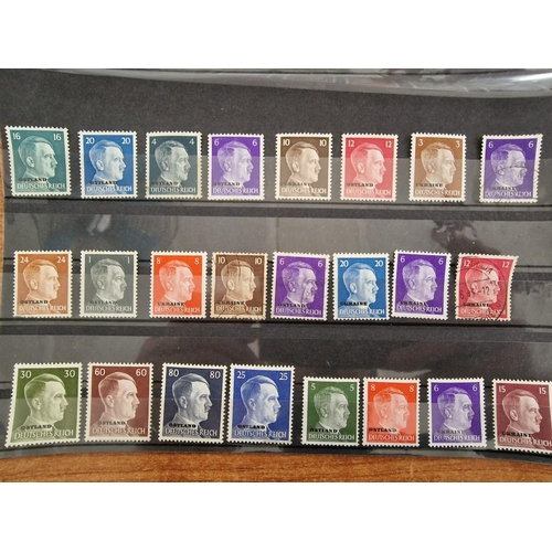 209 - Collection of Third Reich Stamps from WWII (24 in Stock Card)