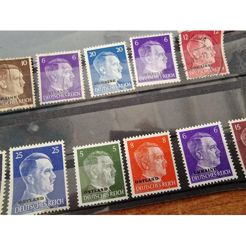 209 - Collection of Third Reich Stamps from WWII (24 in Stock Card)