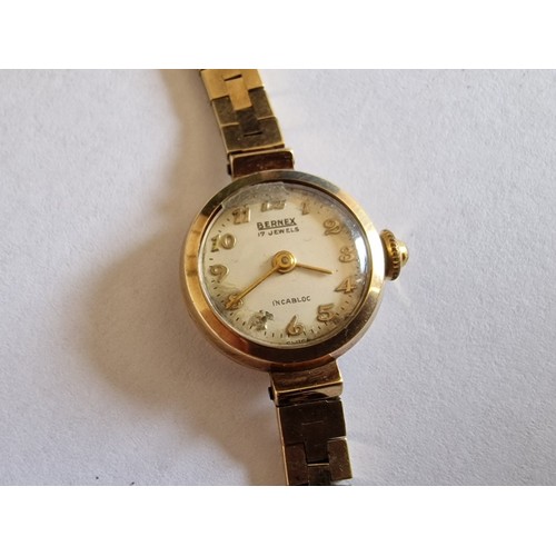 65 - 2 x Vintage Ladies 9ct Gold Wrist Watches; 'Bernex' and 'Hefik', Both Swiss Made, Manual Wind Moveme... 