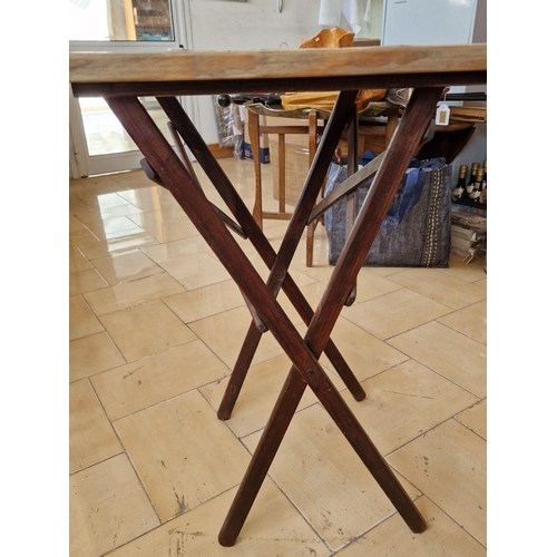 38 - Folding Wooden Table with Square Mosaic Decorative Tiled Top, (Approx. 45 x 45 x 70cm)