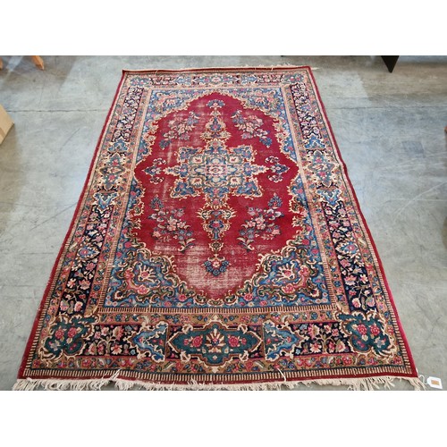 183 - Hand Woven Kirman Persian Carpet, (Approx. 3m x 2m), with Bold Floral Designed Medallion with Decora... 