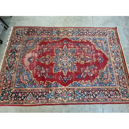 183 - Hand Woven Kirman Persian Carpet, (Approx. 3m x 2m), with Bold Floral Designed Medallion with Decora... 