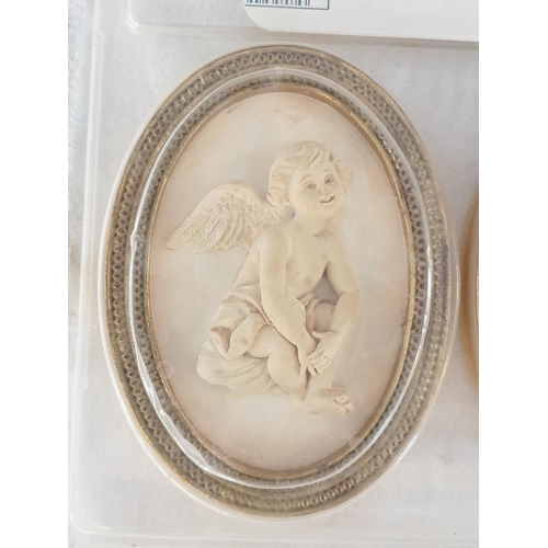 121 - Collection of 3 x Charming's Mini Cherub Wall Plaques (Oval 8 x 11cm each)