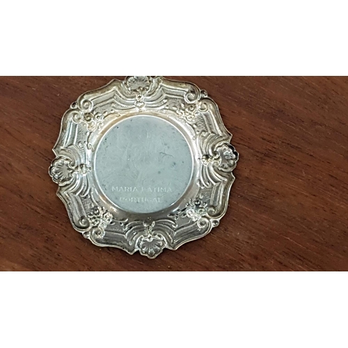 124 - Mini Style (.900) Decorative Plated (Ø6cm) Total Weight 7gr with Commemorative Engraving 