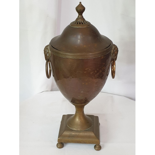 140 - Believed to Regency Copper & Brass Samovar (Un-Tested), (H37cm & Ø15cm, A/F)