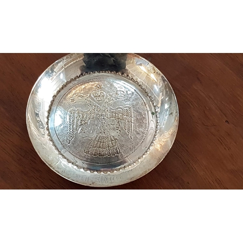 150 - 2 x Silver (.830) Dishes with Double Headed Eagle, Total Weight 87gr (Big Dish Ø11.5cm, Total Weight... 