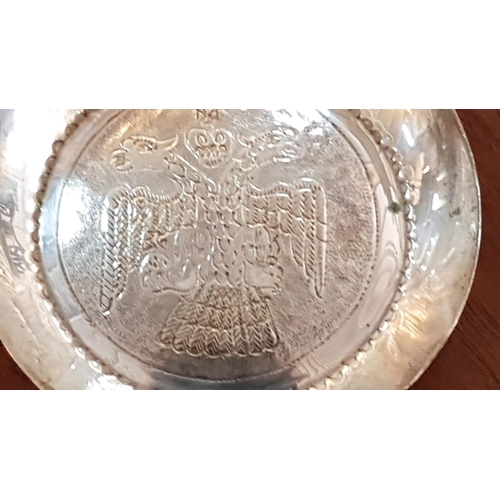 150 - 2 x Silver (.830) Dishes with Double Headed Eagle, Total Weight 87gr (Big Dish Ø11.5cm, Total Weight... 