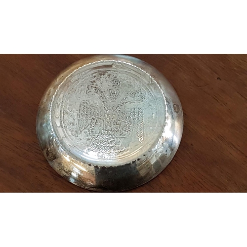 150 - 2 x Silver (.830) Dishes with Double Headed Eagle, Total Weight 87gr (Big Dish Ø11.5cm, Total Weight... 