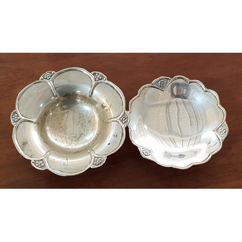 160 - Vintage Style Set of Silver (.830) Matching Sweets Bowls with Floral Pattern and Decorative Legs, To... 