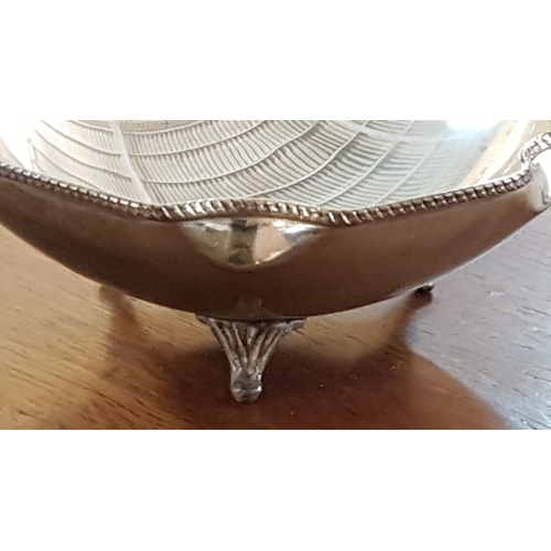 185 - Vintage Style Silver (.830) Bowl with Decorated Legs and Rim waves (Ø11cm x H:4.5cm) Total Weight 57... 