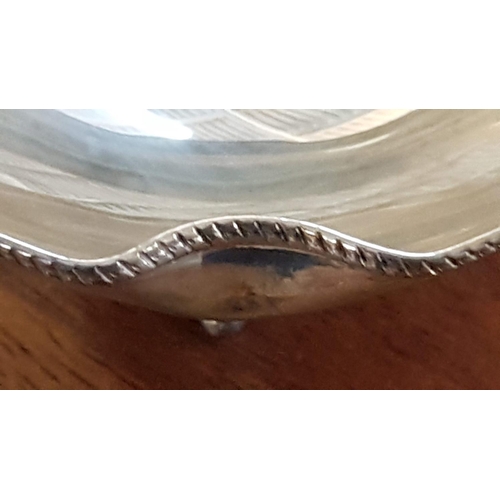 185 - Vintage Style Silver (.830) Bowl with Decorated Legs and Rim waves (Ø11cm x H:4.5cm) Total Weight 57... 