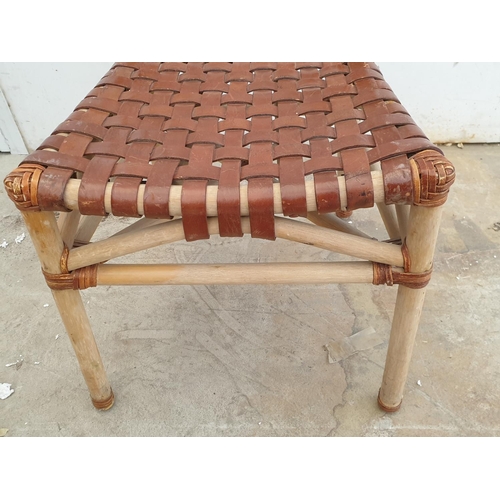 219 - Set of 4 x Hand Made Rustic Traditional Chairs in Wood and Leather