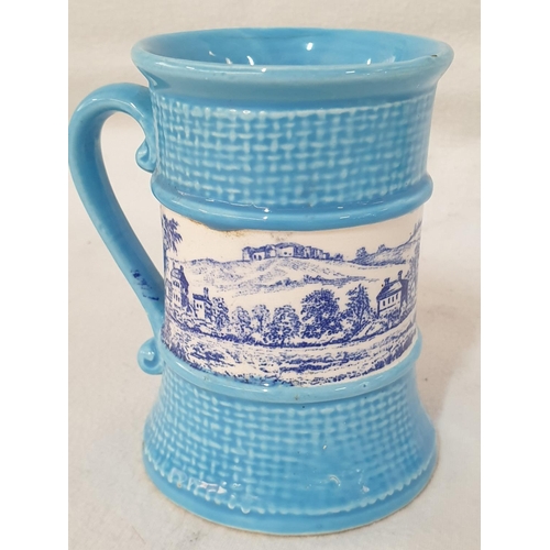 223 - Vintage Ceramic Tea / Coffee Set Incomplete) Light Blue with White / Blue Vintage Scenes Pattern inc... 