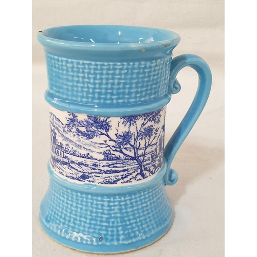 223 - Vintage Ceramic Tea / Coffee Set Incomplete) Light Blue with White / Blue Vintage Scenes Pattern inc... 