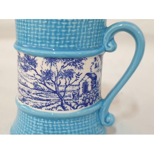 223 - Vintage Ceramic Tea / Coffee Set Incomplete) Light Blue with White / Blue Vintage Scenes Pattern inc... 