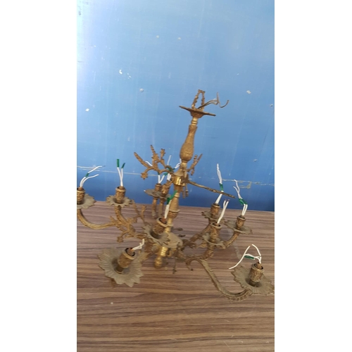 229 - Pair of Matching Vintage Brass Chandeliers (Un-Tested)