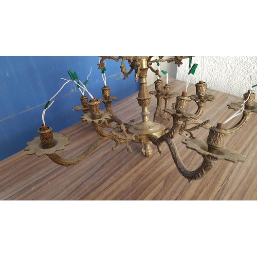 229 - Pair of Matching Vintage Brass Chandeliers (Un-Tested)