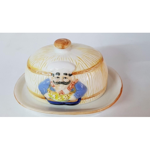 256 - Ceramic Vintage Style Tableware inc; Butter Holder, Cheese Holder and Small Ceramic Tea Pot in the S... 