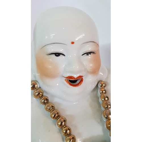 257 - Laughing Buddha Porcelain Figurines (Approx 13 x 15cm)