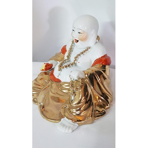 257 - Laughing Buddha Porcelain Figurines (Approx 13 x 15cm)