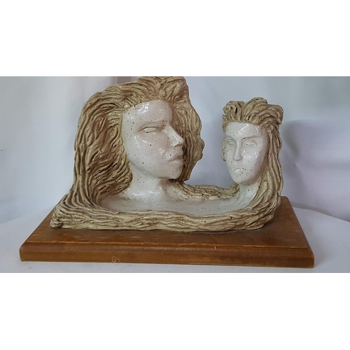 259 - Modern Sculpture of a Young Unknown Artist (24 x 15cm) on Wooden Base