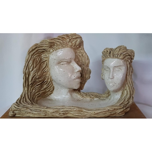 259 - Modern Sculpture of a Young Unknown Artist (24 x 15cm) on Wooden Base