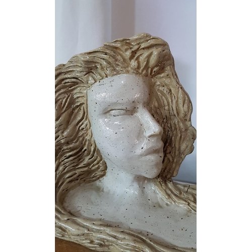 259 - Modern Sculpture of a Young Unknown Artist (24 x 15cm) on Wooden Base