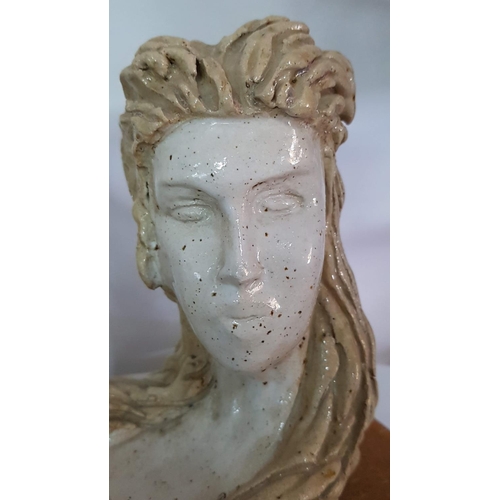 259 - Modern Sculpture of a Young Unknown Artist (24 x 15cm) on Wooden Base