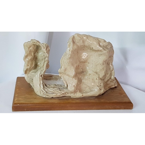 259 - Modern Sculpture of a Young Unknown Artist (24 x 15cm) on Wooden Base