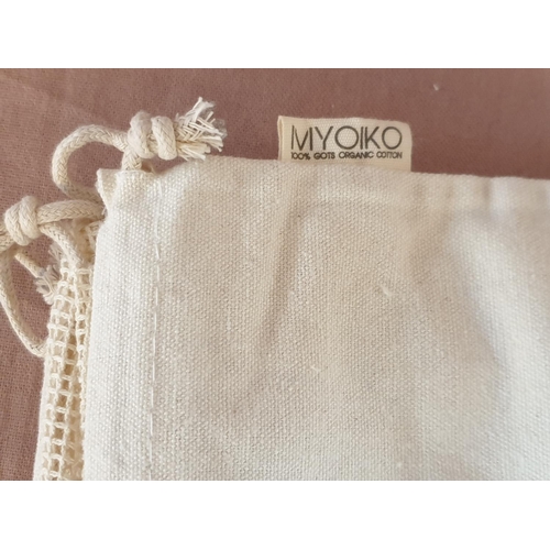 27 - Organic Cotton Bags in Various Sizes and Pattern (2 x Small 24cm x 20cm, 2 x Medium 29cm x 25cm and ... 