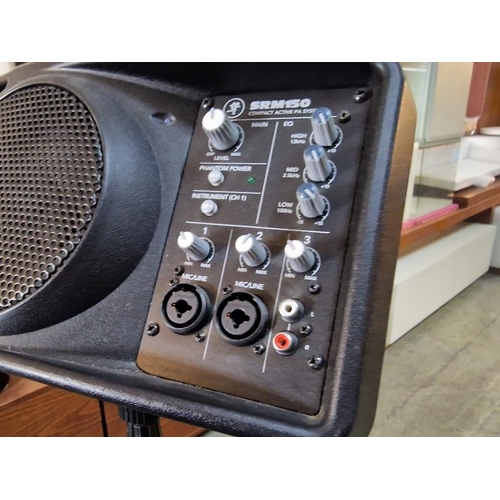 130B - Mackie SRM150 Compact Active Monitor with Stand and XLR Cable