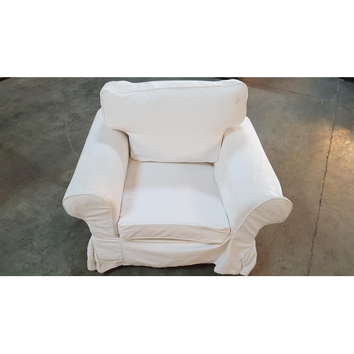 109 - Ikea Modern Armchair with White Cover