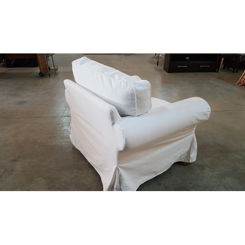 109 - Ikea Modern Armchair with White Cover