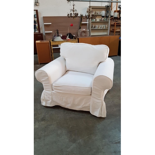 110 - Ikea Modern Armchair with White Cover